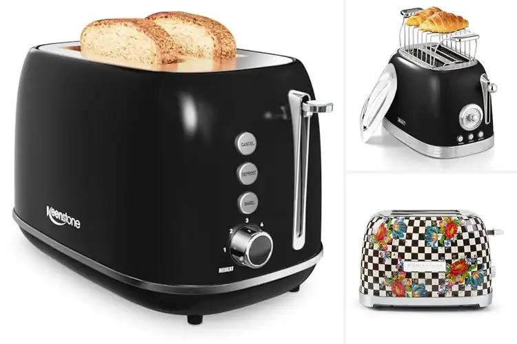 Detailed view of Best Black And White Finish Toaster