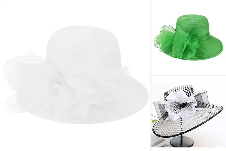 Detailed view of Best Elegant Church Hat With Detachable Bowknot