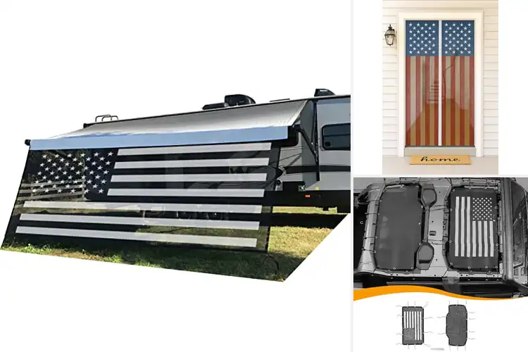 Detailed view of Best Flag Mesh Screens: Shade, Airflow, & Patriotic Style
