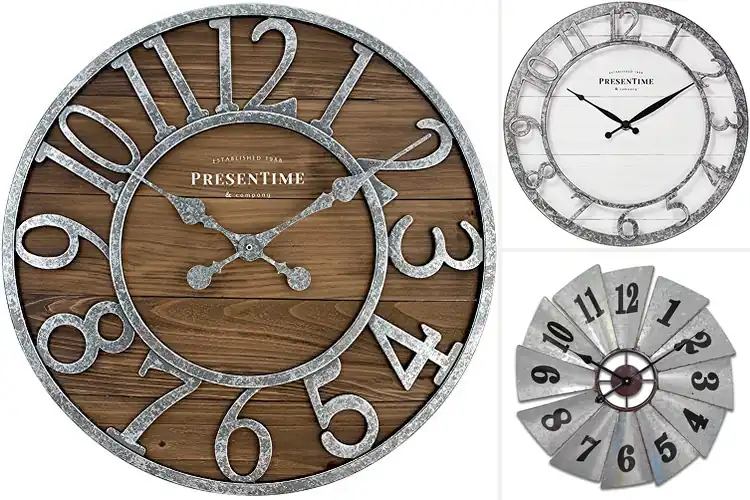 Detailed view of Best Galvanized Farmhouse Clocks for Rustic Charm
