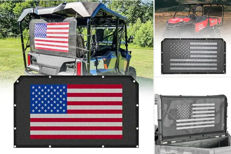 Detailed view of Best Old Glory Flag Nets: Bold Pride, Durable UTV Protection