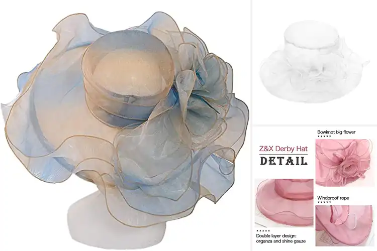 Detailed view of Best Organza Wide Brim Hat Material