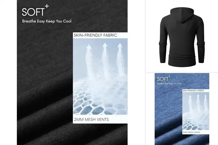 Detailed view of Best Slim Fit Athletic Hoodies