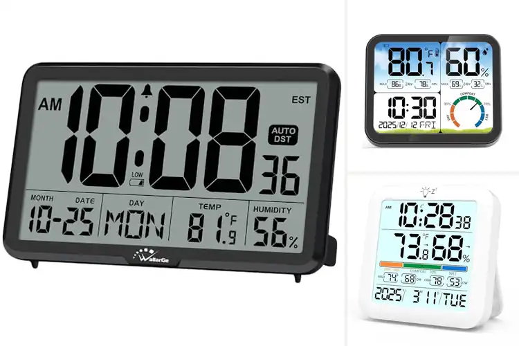Detailed view of Best Temperature Humidity Sensor Clock